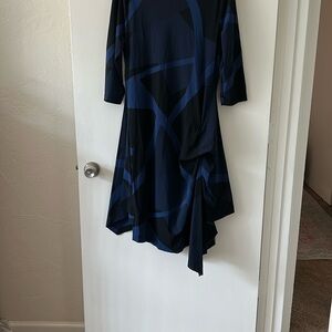 Elegant Blue Patterned Dress